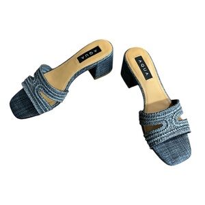 Aqua Denim Blue Calli Heeled Sandals